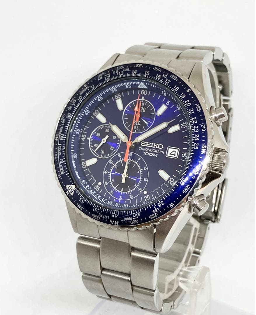 SEIKO セイコー パイロットクロノグラフ 腕時計 7T92-0CF0 稼動品